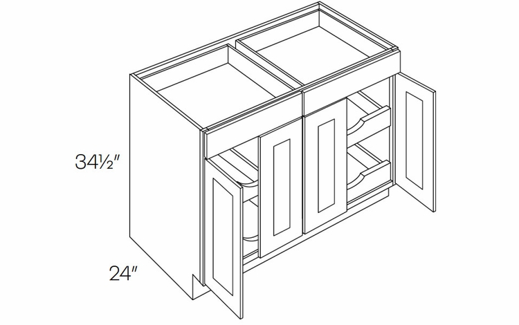 Luxor Harvest B48-POS4: 4 Door, 2 Drawer Base Cabinet With 4 Pull Out Shelves: Assembled Kitchen Cabinets