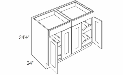 Luxor Harvest B48-POS4: 4 Door, 2 Drawer Base Cabinet With 4 Pull Out Shelves: Assembled Kitchen Cabinets