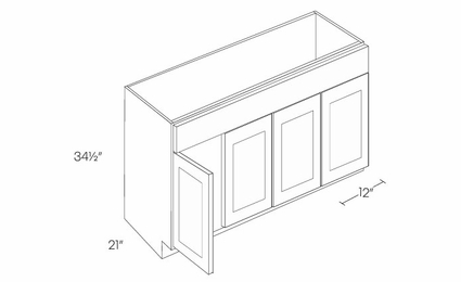 Luxor Harvest V48: 4 Door Vanity Sink Base Cabinet: Assembled Kitchen Cabinets