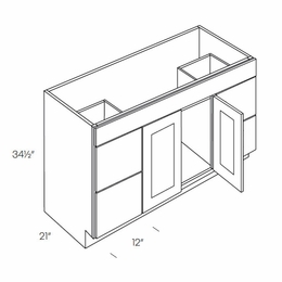 Luxor Harvest V48DD: 2 Door 4 Drawer Vanity Sink Base Cabinet: Assembled Kitchen Cabinets