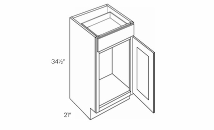 Luxor Harvest VB15: 1 Door Vanity Base Cabinet: Assembled Kitchen Cabinets