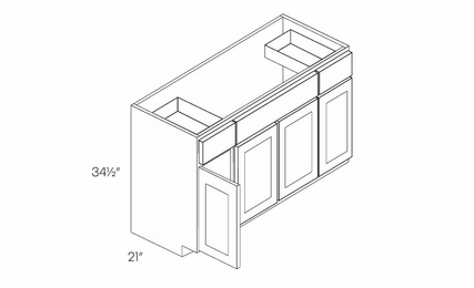 Luxor Harvest VB60: 4 Door Vanity Base Cabinet: Assembled Kitchen Cabinets