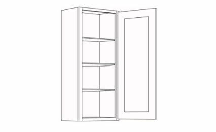 Luxor Misty Grey 1542: 42" High 1 Door Wall Cabinet: Assembled Kitchen Cabinets