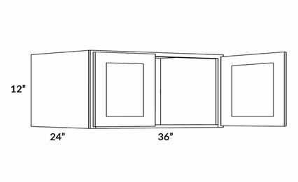 Luxor Misty Grey 3612X24: 24" Deep Wall Cabinet: Assembled Kitchen Cabinets