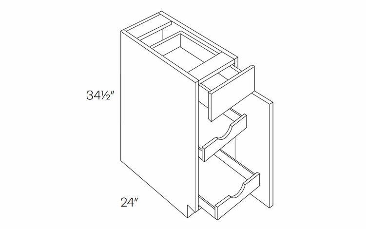 Luxor Misty Grey B21-POS2: 1 Door, 1 Drawer Base Cabinet With 2 Pull Out Shelves: Assembled Kitchen Cabinets