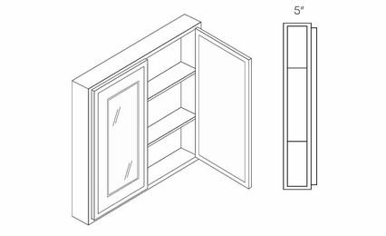 Luxor Misty Grey MC3030: Double Door Medicine Cabinet: Assembled Kitchen Cabinets