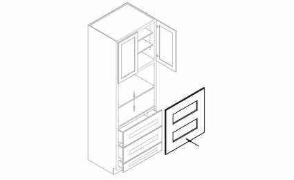 Luxor Misty Grey OV33-TRM: Oven Cabinet Trim Kit: Assembled Kitchen Cabinets