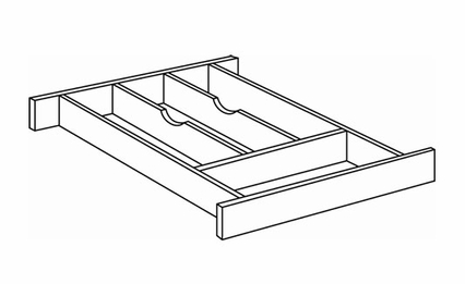 Luxor Misty Grey WCD-25: Wooden Cutlery Divider: Assembled Kitchen Cabinets