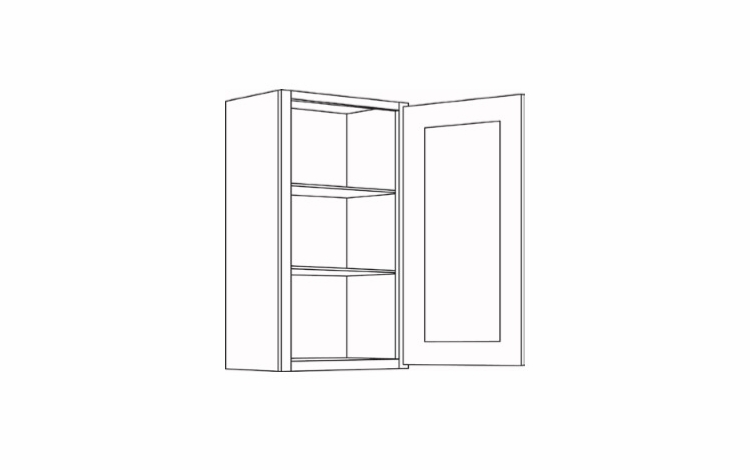 Luxor Smoky Grey 1236: 36" High 1 Door Wall Cabinet: Assembled Kitchen Cabinets