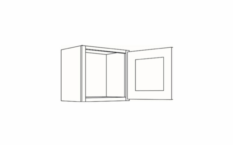 Luxor Smoky Grey 2118: 18" High 1 Door  Wall Cabinet: Assembled Kitchen Cabinets