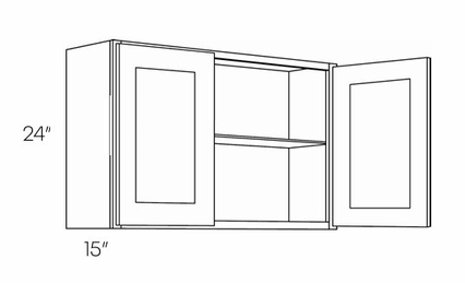 Luxor Smoky Grey 3024X15: 24" High Wall Cabinet: Assembled Kitchen Cabinets