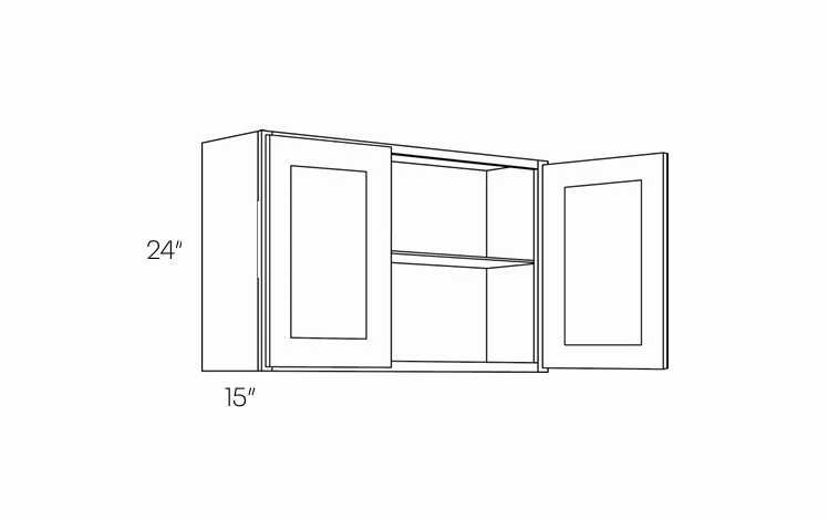 Luxor Smoky Grey 3024X15: 24" High Wall Cabinet: Assembled Kitchen Cabinets