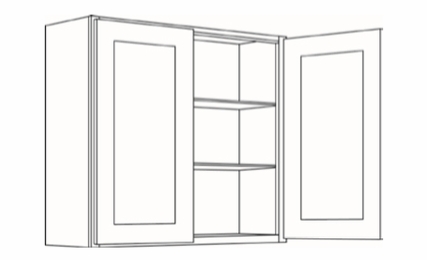 Luxor Smoky Grey 3336: 36" High 2 Door Wall Cabinet: Assembled Kitchen Cabinets