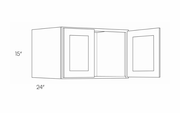 Luxor Smoky Grey 3915X24: 15" High, 24" Deep Wall Cabinet: Assembled Kitchen Cabinets