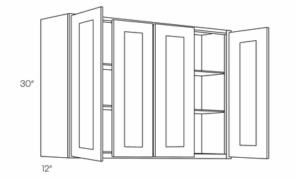 Luxor Smoky Grey 4830: 30" High 4 Door Wall Cabinet: Assembled Kitchen Cabinets