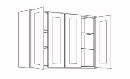 Luxor Smoky Grey 5430: 30" High 4 Door Wall Cabinet: Assembled Kitchen Cabinets