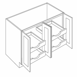 Luxor Smoky Grey B48-FH-POS4: Full Height 4 Door Base Cabinet W/4 POS: Assembled Kitchen Cabinets
