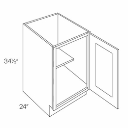 Luxor Smoky Grey B9-FH: Full Height 1 Door Base Cabinet: Assembled Kitchen Cabinets