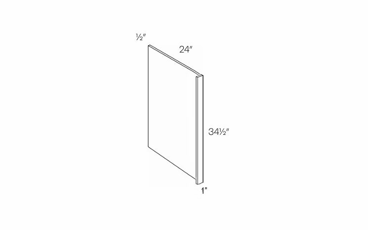 Luxor Smoky Grey DWR1: Dishwasher Return Panel: Assembled Kitchen Cabinets