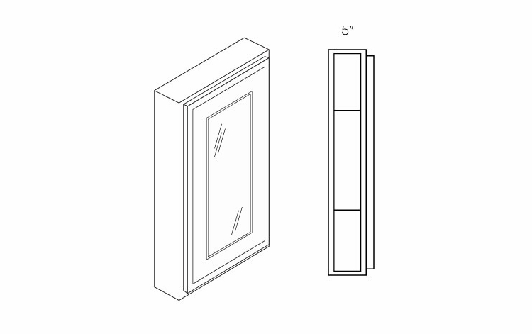 Luxor Smoky Grey MC1830: Single Door Medicine Cabinet: Assembled Kitchen Cabinets