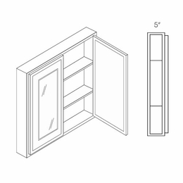 Luxor Smoky Grey MC2430: Double Door Medicine Cabinet: Assembled Kitchen Cabinets