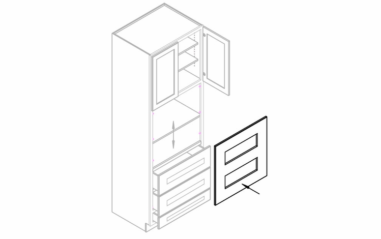 Luxor Smoky Grey OV30-TRM: Oven Cabinet Trim Kit: Assembled Kitchen Cabinets