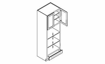 Luxor Smoky Grey OVD3396: Double Oven Cabinet: Assembled Kitchen Cabinets