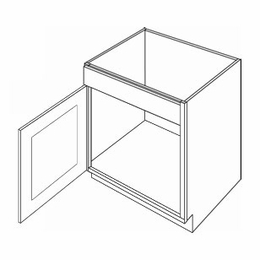 Luxor Smoky Grey SB21DL: 1 Drawer Front 1 Left Door Sink Base Cabinet: Assembled Kitchen Cabinets