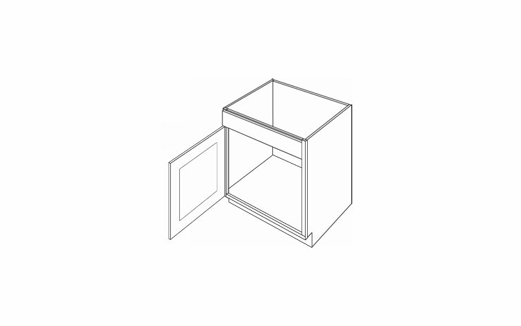 Luxor Smoky Grey SB21DL: 1 Drawer Front 1 Left Door Sink Base Cabinet: Assembled Kitchen Cabinets