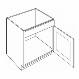 Luxor Smoky Grey SB21DR: 1 Drawer Front 1 Right Door Sink Base Cabinet: Assembled Kitchen Cabinets
