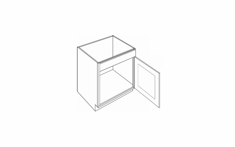 Luxor Smoky Grey SB21DR: 1 Drawer Front 1 Right Door Sink Base Cabinet: Assembled Kitchen Cabinets