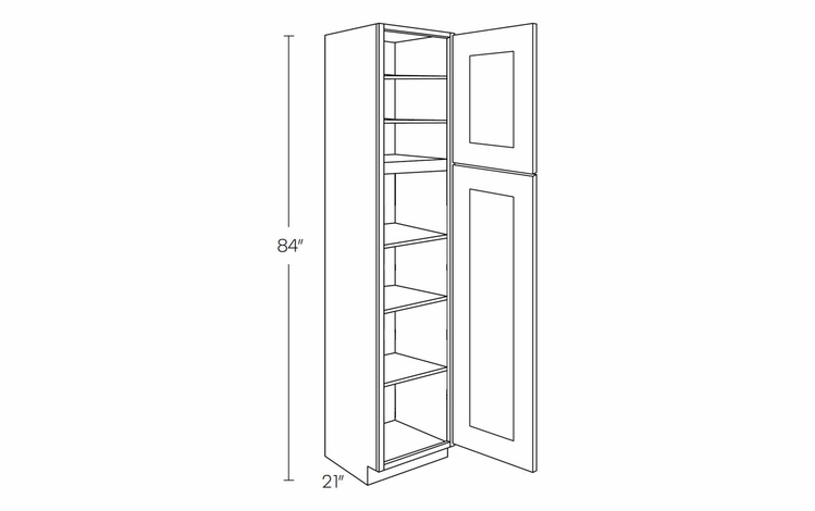 Luxor Smoky Grey UC1821X84: 21" Deep Utility Cabinet: Assembled Kitchen Cabinets