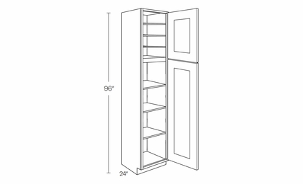 Luxor Smoky Grey UC1824X96: Utility Cabinet: Assembled Kitchen Cabinets