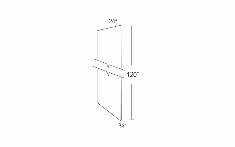Luxor Smoky Grey UREP24-10: Refrigerator End Panel: Assembled Kitchen Cabinets