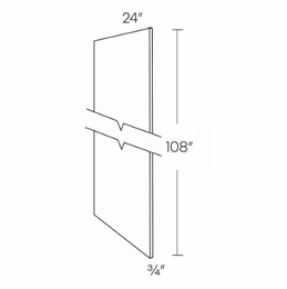 Luxor Smoky Grey UREP24-9: Refrigerator End Panel: Assembled Kitchen Cabinets