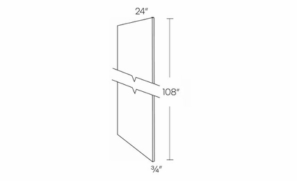Luxor Smoky Grey UREP24-9: Refrigerator End Panel: Assembled Kitchen Cabinets
