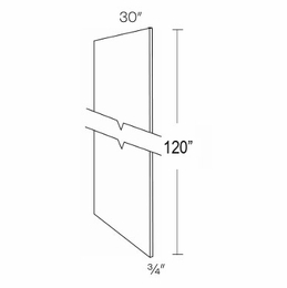 Luxor Smoky Grey UREP30-10: Refrigerator End Panel: Assembled Kitchen Cabinets