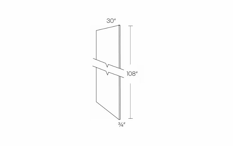 Luxor Smoky Grey UREP30-9: Refrigerator End Panel: Assembled Kitchen Cabinets