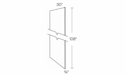 Luxor Smoky Grey UREP30-9: Refrigerator End Panel: Assembled Kitchen Cabinets