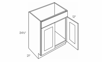 Luxor Smoky Grey V33: 2 Door Vanity Sink Base Cabinet: Assembled Kitchen Cabinets