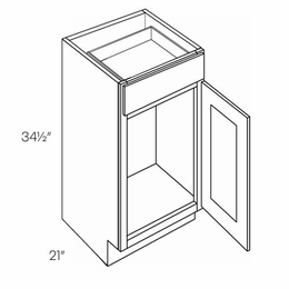 Luxor Smoky Grey VB15: 1 Door Vanity Base Cabinet: Assembled Kitchen Cabinets