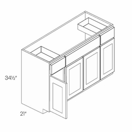 Luxor Smoky Grey VB60: 4 Door Vanity Base Cabinet: Assembled Kitchen Cabinets