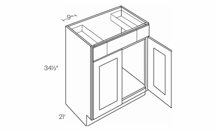 Luxor Smoky Grey VSB36: 2 Drawer Vanity Sink Base Cabinet: Assembled Kitchen Cabinets