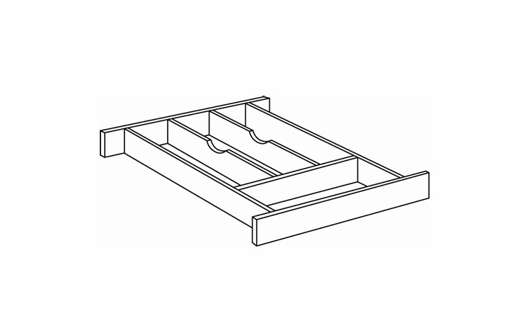 Luxor Smoky Grey WCD-7: Wooden Cutlery Divider: Assembled Kitchen Cabinets