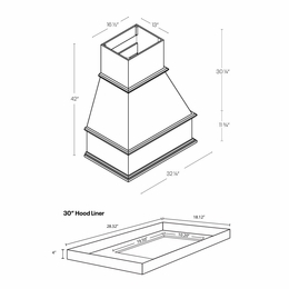 Luxor Smoky Grey WHT30: Traditional Wood Hood: Assembled Kitchen Cabinets