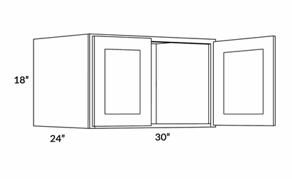 Luxor White 3018X24: 24" Deep Wall Cabinet: Assembled Kitchen Cabinets