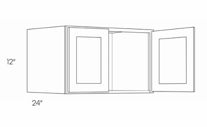 Luxor White 3912X24: 12" High, 24" Deep Wall Cabinet: Assembled Kitchen Cabinets