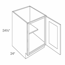 Luxor White B21-FH: Full Height 1 Door Base Cabinet: Assembled Kitchen Cabinets
