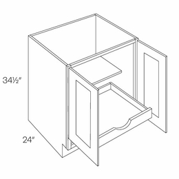 Luxor White B24-FH-POS1: Full Height 2 Door Base Cabinet W/1 POS: Assembled Kitchen Cabinets