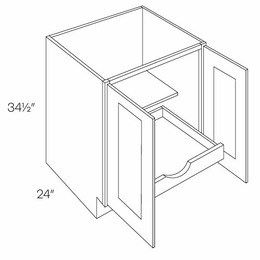 Luxor White B30-FH-POS1: Full Height 2 Door Base Cabinet W/1 POS: Assembled Kitchen Cabinets